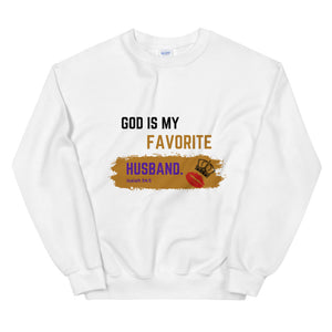 Open image in slideshow, GOD IS MY FAVORITE HUSBAND Sweatshirt (WHITE)
